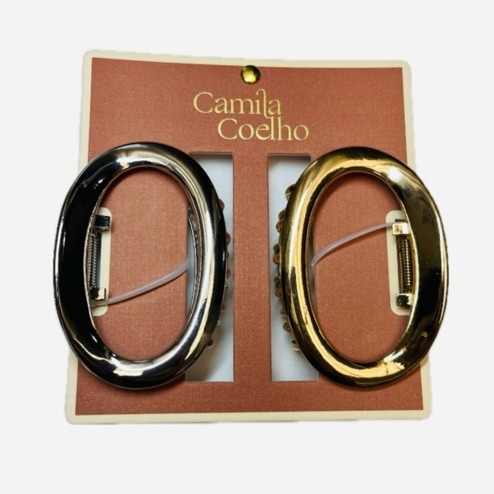 🩶▪️ Camila Coelho ▪️beautiful Golden and Silver Tone Metal Hair Claw Clip